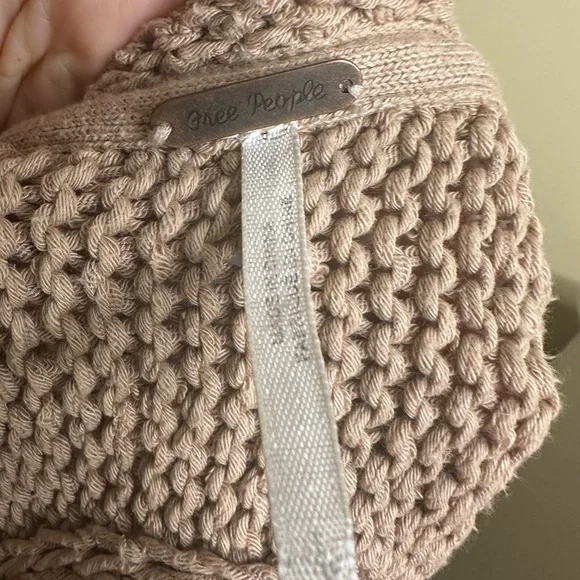 Free People tan Endless Stories open back sweater size large - Picture 11 of 11